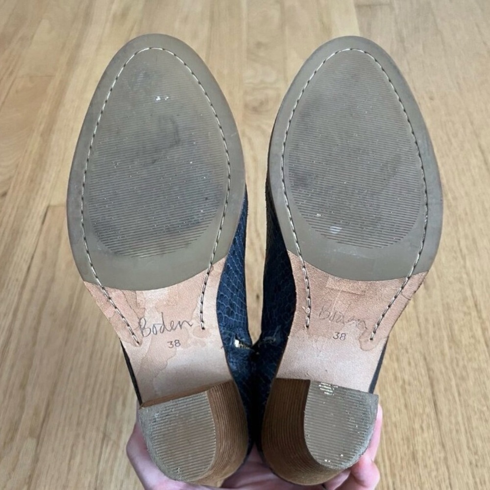Boden Navy Snakeskin Ankle Boots - Picture 10 of 11